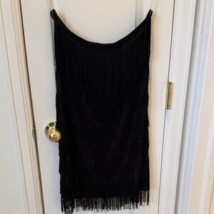 Elegant Black Flapper Mini Dress